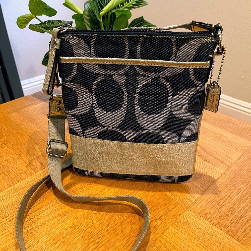 Coach Crossbody (Denim/Silver)